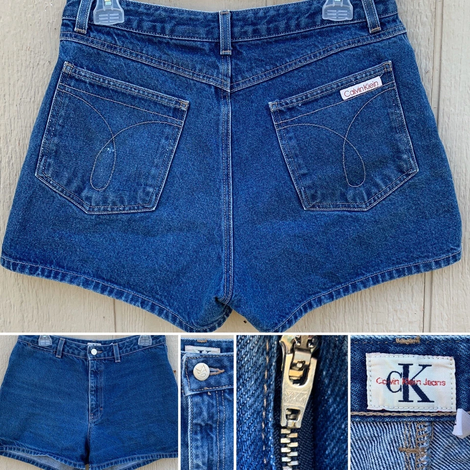 Pantalones Cortos Vaqueros Vintage CK Calvin Klein Hechos en EE. UU. 13 31 Cintura Pantalones Cortos Foto 2 de 4
