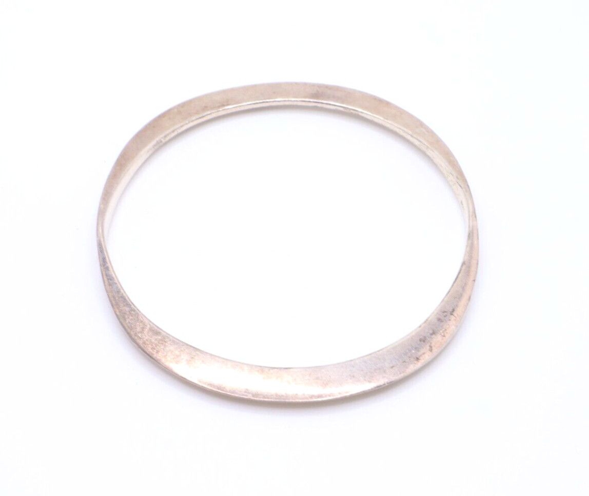 Sterling Silver 925  Hammered Stackable 7" Bangle - image 3