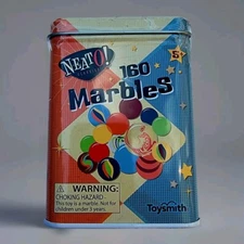 Neato! Classic 160 Glass Marbles In Retro Tin Toysmith Sealed New