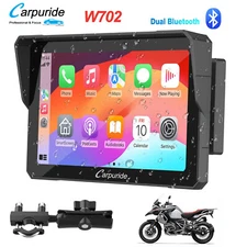 Carpuride W702 Wireless Carplay Android Auto GPS Navigation Waterproof For Motor
