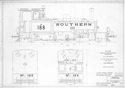 2-6-2 Southern LEW 3 1/2'' Gauge Zeichnungsset (Einheit = Set auf CD)