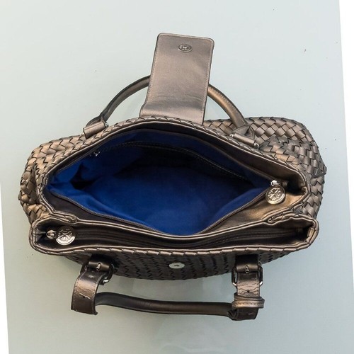 CHRISTIAN LACROIX - VINTAGE Women's Woven Satchel Handbag- Metallic Bronze - Picture 5 of 15