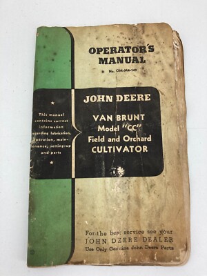 John Deere Van Brunt CC Field and Orchard Cultivator Operator's Manual