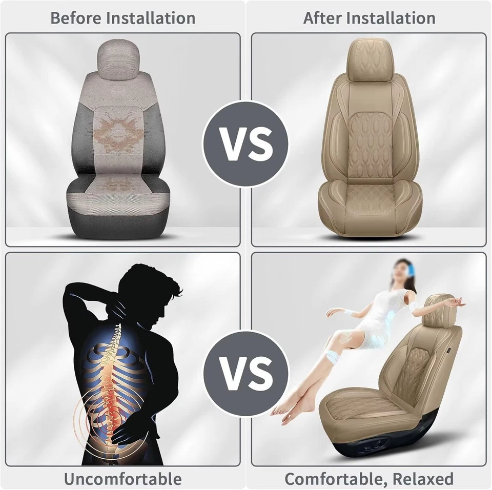 Full Set For kia Cadenza 2014-2020 Car Front & Rear 5-Seat Covers Cushion Pad Foto 3 de 4