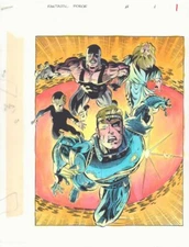 Fantastic Force #11 p.1 Color Guide Art - Team Splash - 1995 by John Kalisz