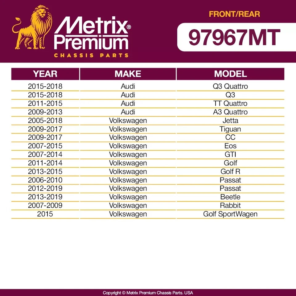 Barra estabilizadora delantera y trasera izquierda para VW Jetta Passat GTI Beetle Audi Q3 Quattro 4 piezas Foto 2 de 4