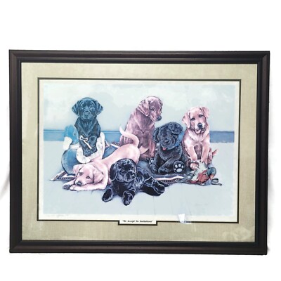 Puppy Print Signed L.E. Print K.M Hoffman Signed We Accept No Immitations Lab 