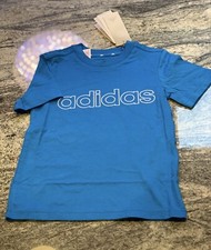 Image of NEW Adidas Boys T Shirt Junior Kids Full Cotton Crew Casual Sports Top  5-6 yr