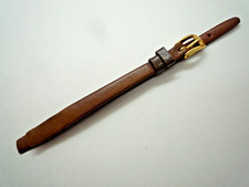 Hirsch Brown 8 mm Genuine Leather Watch Strap Gold Buckle 8mm Lug Open Ended