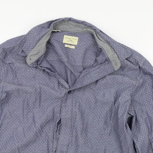 Selected Mens Blue Cotton blend Size 16 Collared - Picture 4 of 12