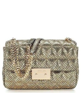 Michael Kors Sloan Grande Acolchoado De Couro Dourado E