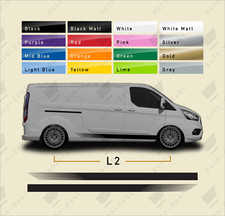 Fits Ford Transit Custom L2 Lwb - Side Stripe Vinyl Sticker Van Decals Graphics Fits Ford Transit Custom L2 Lwb - Side Stripe Vinyl Sticker Van Decals Graphics