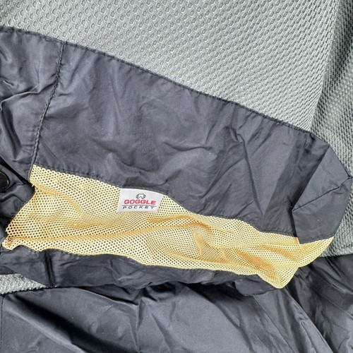 Asics Coat Mens Medium Zip Pockets Outdoor Ski Snow Hooded Logo Athletic Black - Picture 10 of 14