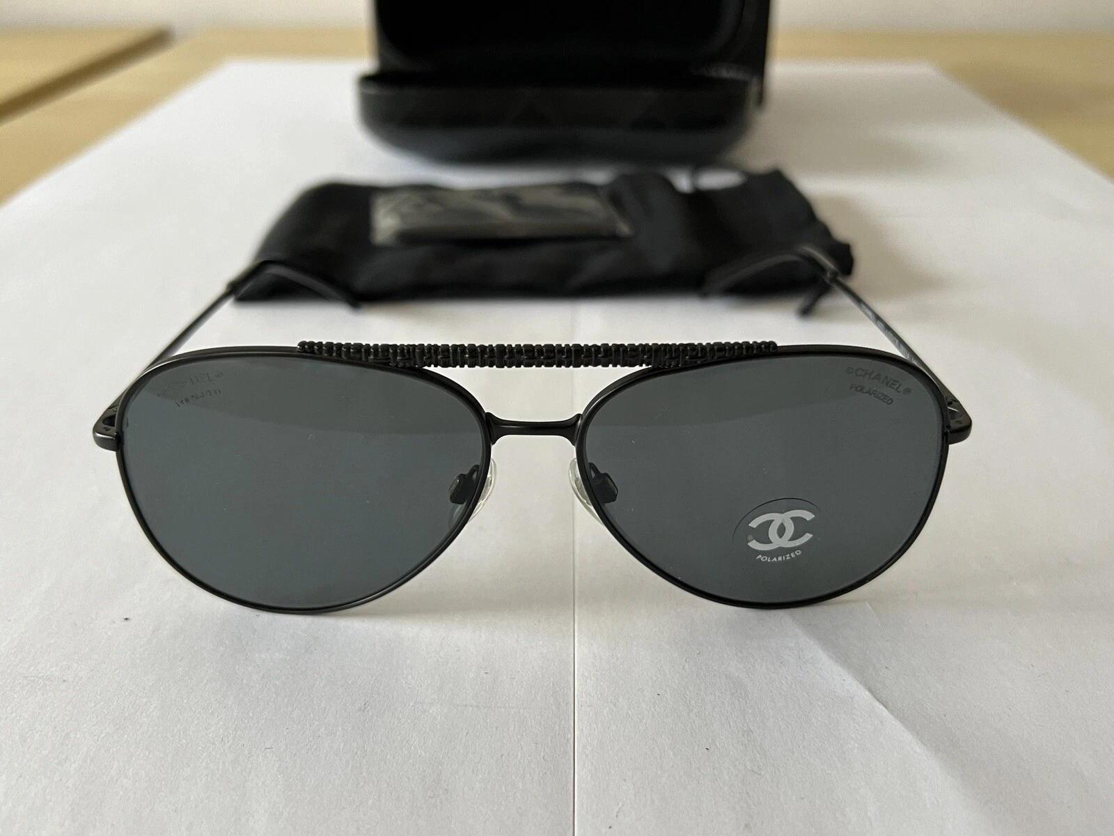Chanel — Chanel Pilot Aviator Polarised Sunglasses NEW With Box Case Tags MADE IN ITALY