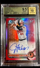 BGS 9.5/10 Jud Fabian 2022 Bowman Chrome True Red Refractor Auto #’d /5