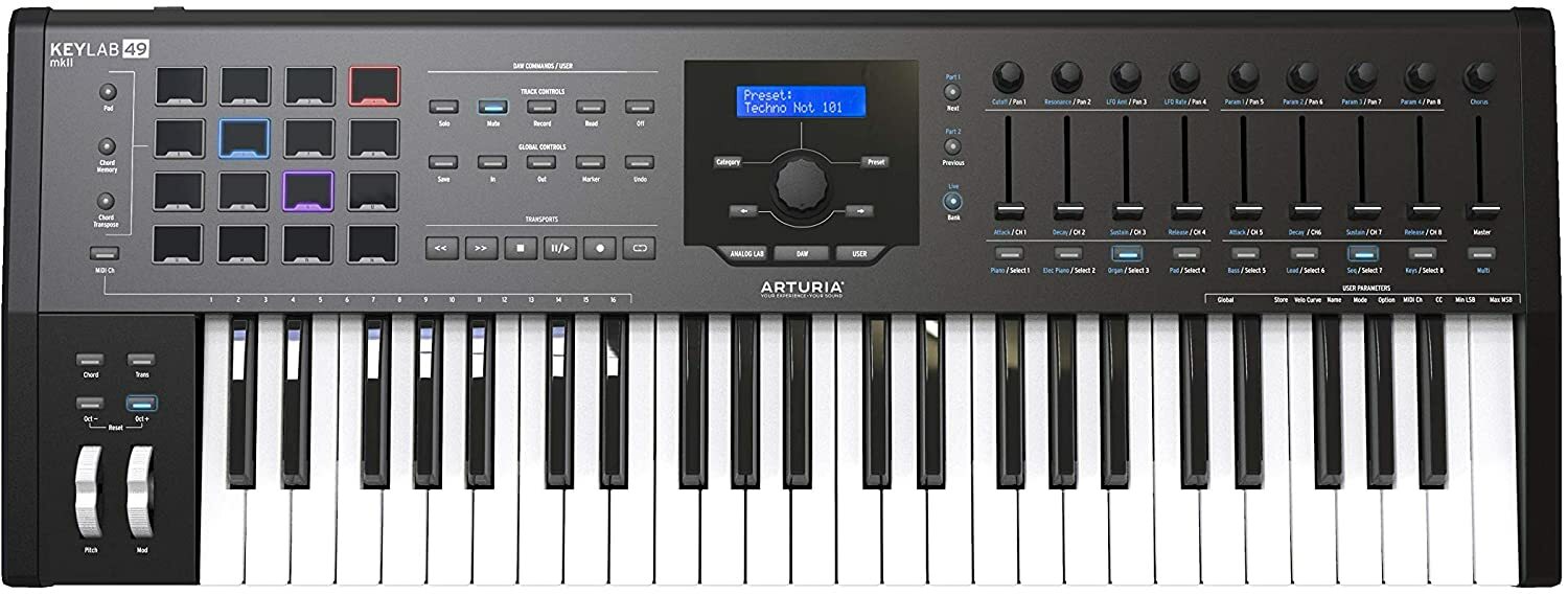 ARTURIA KEYLAB 49 MKII MK2 Black tastiera Midi Usb Professionale 49 Tasti NUOVO