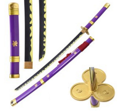 ONE PIECE- KATANA Roronoa Zoro  Enma Lila  HOLZKLINGE Anime Schwert Cosplay