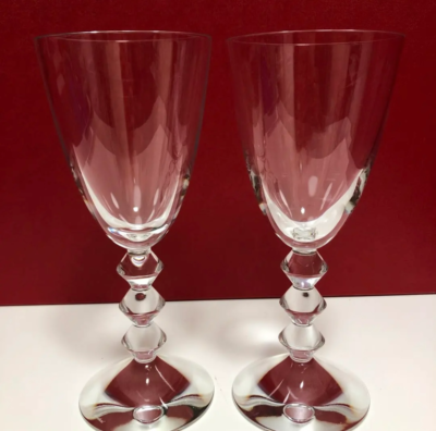 Baccarat Vega Crystal Glass Wine Set of 2 Pair with box | eBay