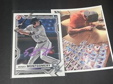 Benny Montgomery Colorado Rockies Auto Signed 2021 1st Bowman Base Purple