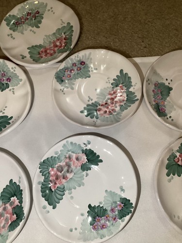 Fortebraccio Ceramiche Italy Saucers Set of 10 and 1 Tea Cup Floral - Picture 7 of 16