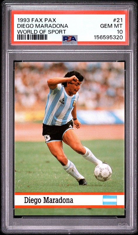 156595320 Diego Maradona 1993 Fax Pax World of Sport #21 PSA 10