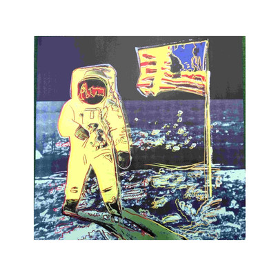 3) A. WARHOLS ''MOONWALK 1987'' TESTDRUCK, SIGNATUR GEDRUCKT 96,5x96,5 , TP 40/66