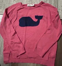 Vineyard Vines Girls 10/12 Pink Whale Sweater Pullover Preppy Coastal