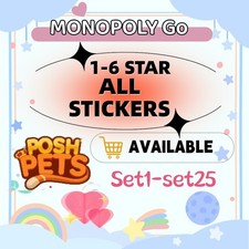 MONOPOLY Go ⚡️⚡️POSH PETS Set1-Set24 & 1⭐&5⭐