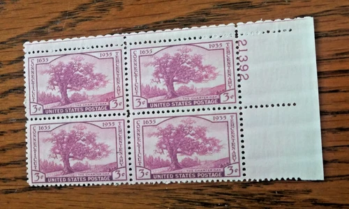 Connecticut, 300th, 3¢ stamp, Plate Block of 4, Scott# 772, MNH