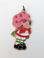 Vintage 1980 American Greeting Cards Strawberry Shortcake Enamel Pendant Charm