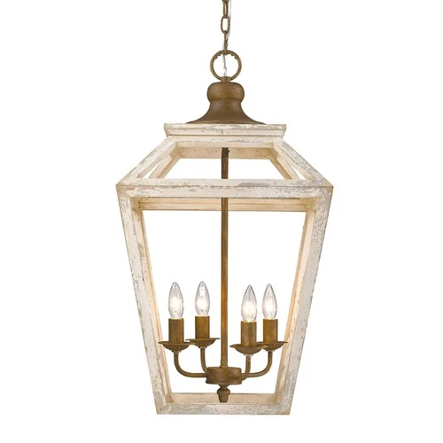 Golden Lighting 0839-4P Haiden 4 Light 16"W Taper Candle Pendant - Burnished - Picture 1 of 7