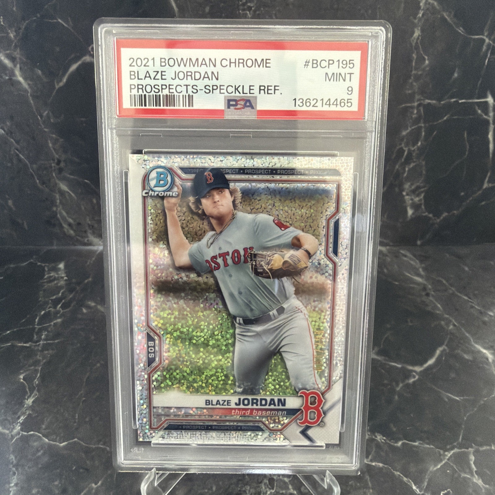 2021 Bowman Chrome Blaze Jordan Speckle Refractor 083/299 PSA 9