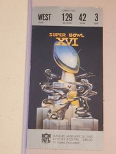 1982 Super Bowl XVI Ticket Stub. San Francisco 49ers v Cincinnati Bengals 26-21