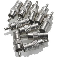 10 Pack BNC Female Jack to RCA Male Plug Adapter Converter Straight Connector fo