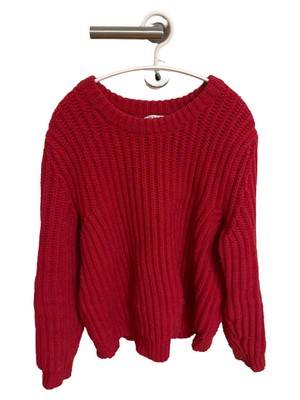 Sandro Pullover Damen XL Rot Casual Strickpullover
