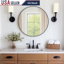 Round 24 Inch Wall Mirror HD Reflection Explosion Proof Modern Design Bathroom