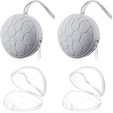 Nuanchu 4 Pieces Pacifier Holder Case Set 2 Silicone Portable Pacifier Case Cove