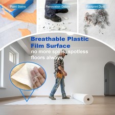 40" x 168' Temporary Floor Protection Roll, Self-Adhesive Hardwood Floor Cove...