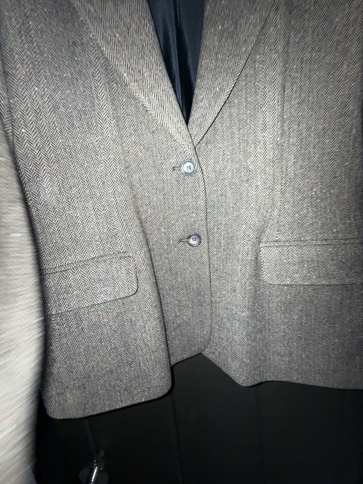 Vintage 80s Pendleton Brown Wool Herringbone Twee… - image 15