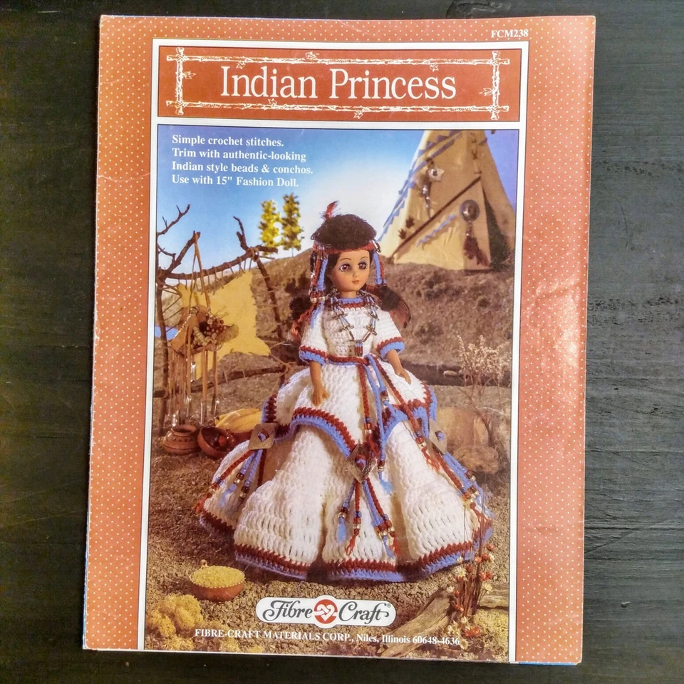 3 FIBRE CRAFT INDIAN PRINCESS Native/ Indigenous American Crochet Doll Patterns - Image 3 of 4