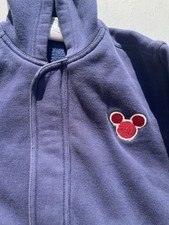 Kid's Disney World Jacket Blue Mickey Mouse Ear M Zip Walt Embroidery Theme Park