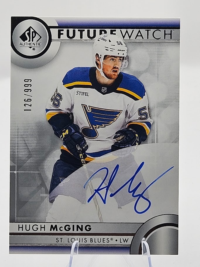 2023-24 SP Authentic Hugh McGing Rookie Auto RC Future Watch #/999 Blues