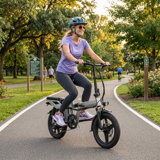14" Folding Electric Bike for Adults, 750W 48V 10.4AH Commuter City Ebike 30MPH