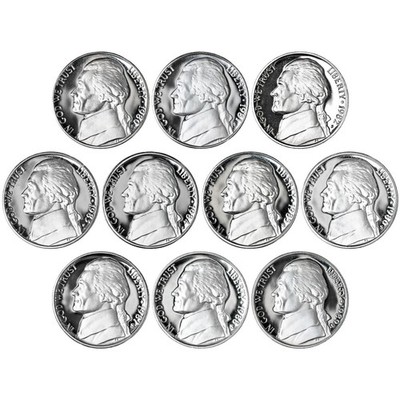1980-1989 S Jefferson Nickel Gem DCam Proof Run 10 Coin Decade Set US Mint Lot