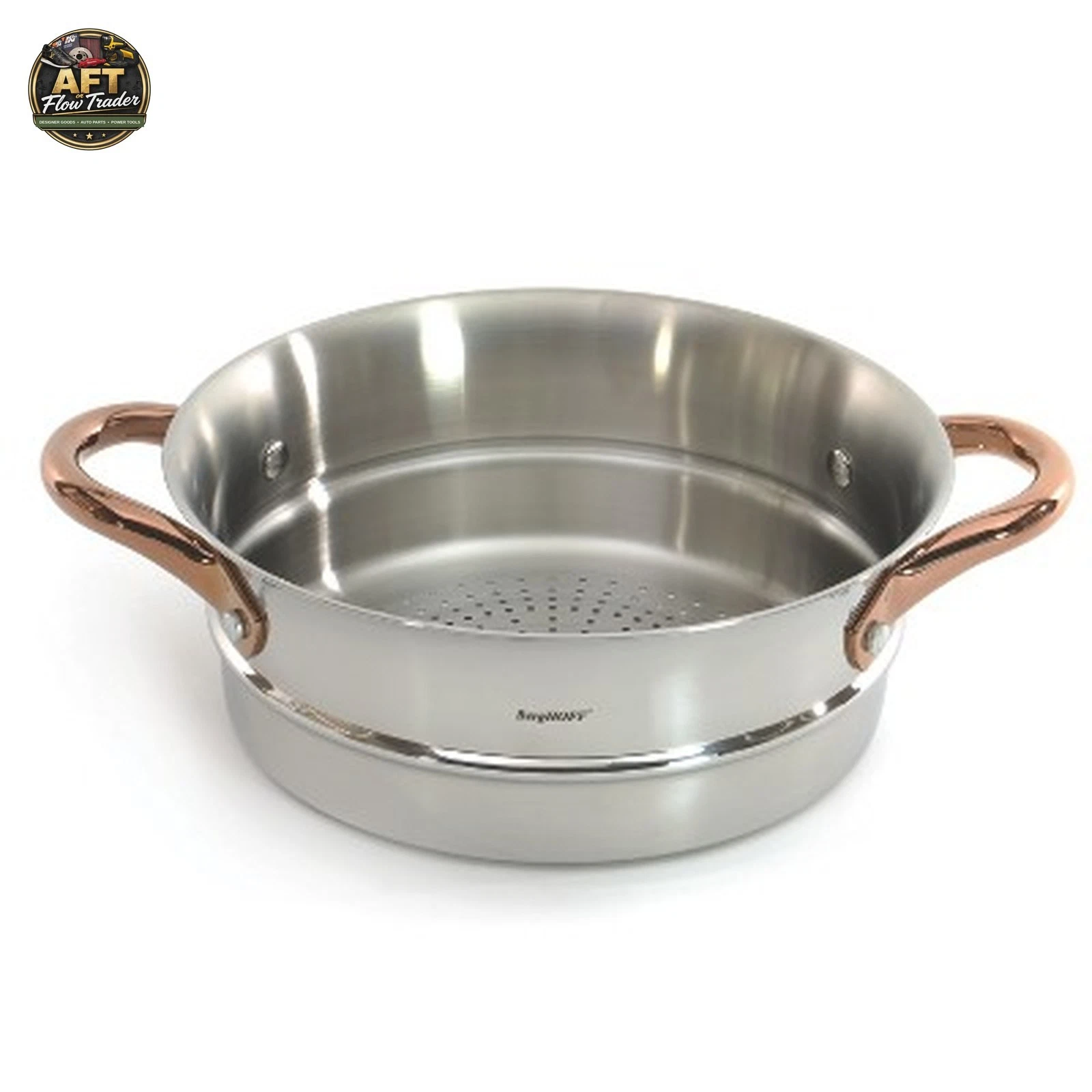 BergHOFF Ouro Gold 8"/9.5" Stainless Steel Steamer with Rose Gold Handles