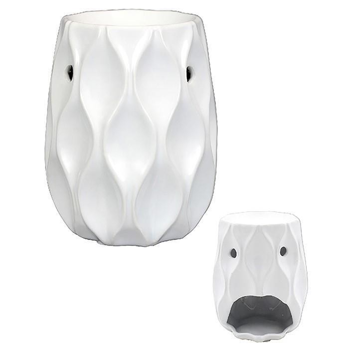 Ceramic Wave Wax Melt Warmer/Oil Burner - White