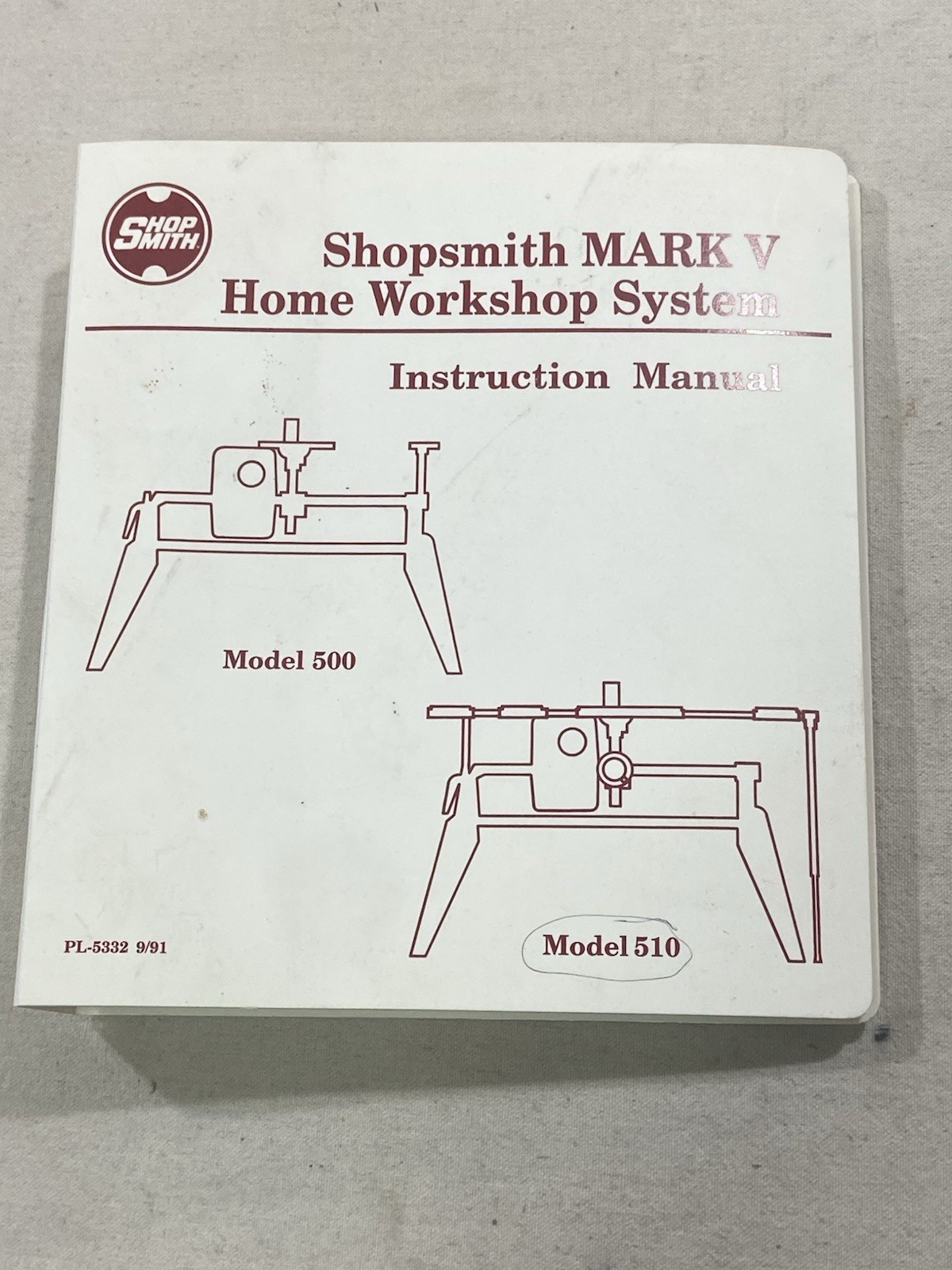Shopsmith Mark V 500/510 Owner's Manual Instruction 1991 edition - Very ...