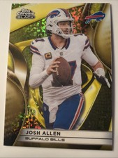 2025 Topps Chrome Black Football Josh Allen 50/50 Gold Refractor Parallel, Bills