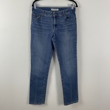 Chicos Platinum Ultimate Fit Slim Leg Jeans Size 1 US 8 Blue Medium Wash
