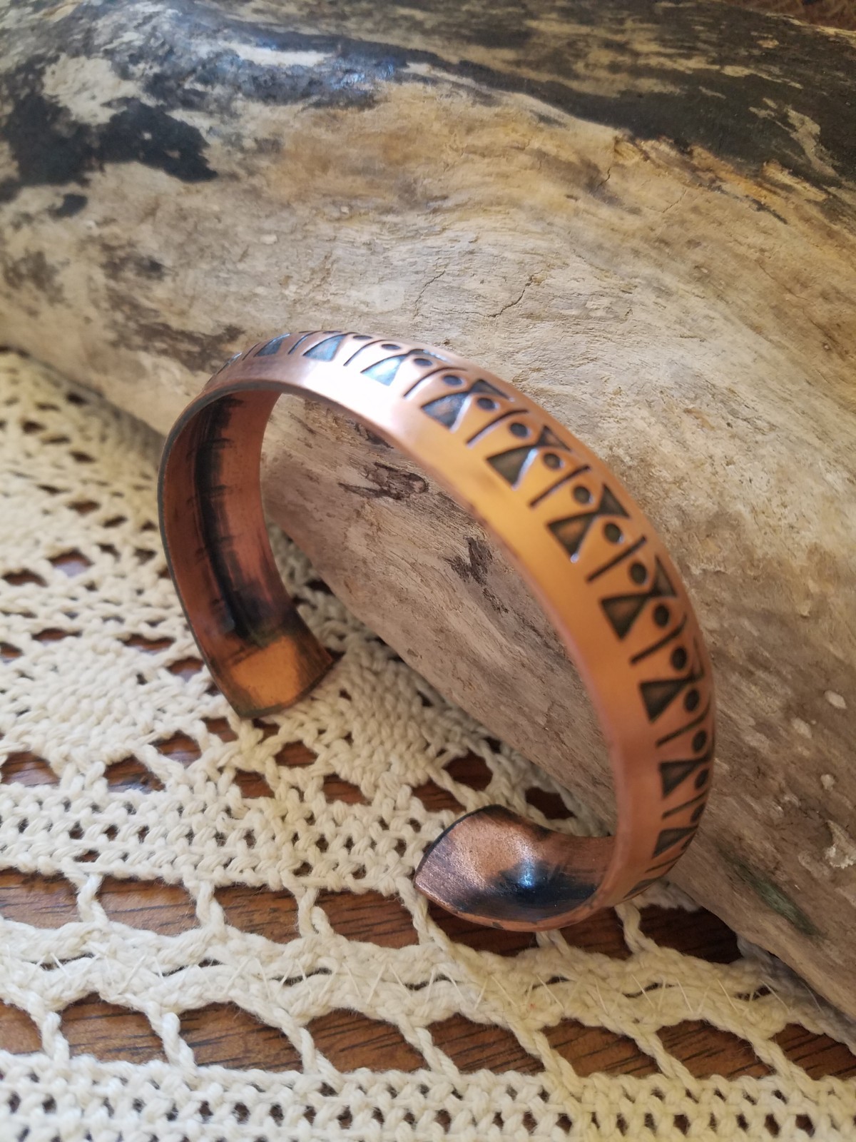 Coppercraft Guild Aztec Solid Copper Cuff Bracelet - image 6